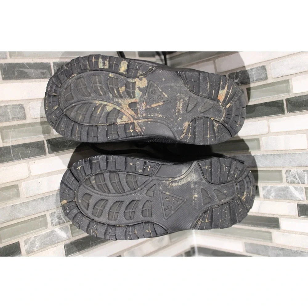 Nike ACG Manoa Leather TXT TD 'Triple Black' Little Kid Boots 7C